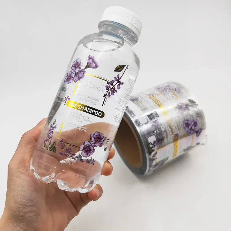 Vinilo transparente Impermeable Diseño personalizado Etiqueta privada Cosméticos Champú Botella Etiquetas Impresión