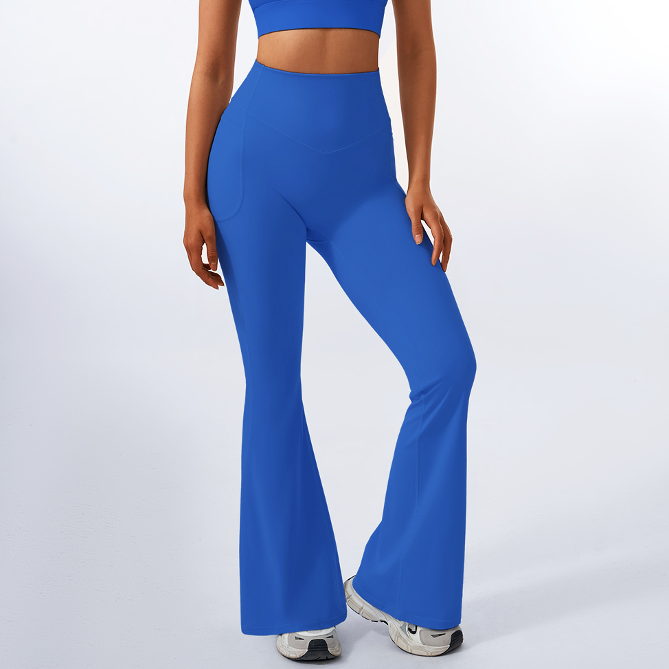 Legging bleu-évasée