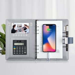 Business Notebook Security Fingerprint Lock Power Bank <strong>A5</strong> Creative LCD Video <strong>Display</strong> Diary Note <strong>Book</strong> with Wireless Charging - Product Image 3