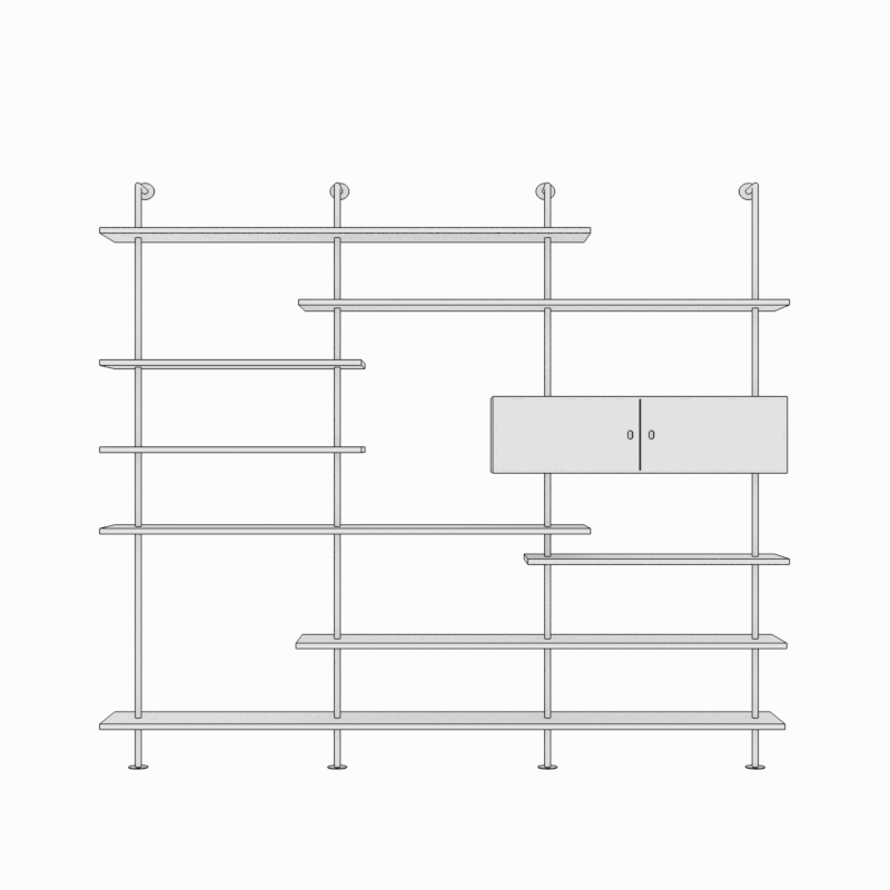Black single cabinet long 180 deep 25 high 230cm