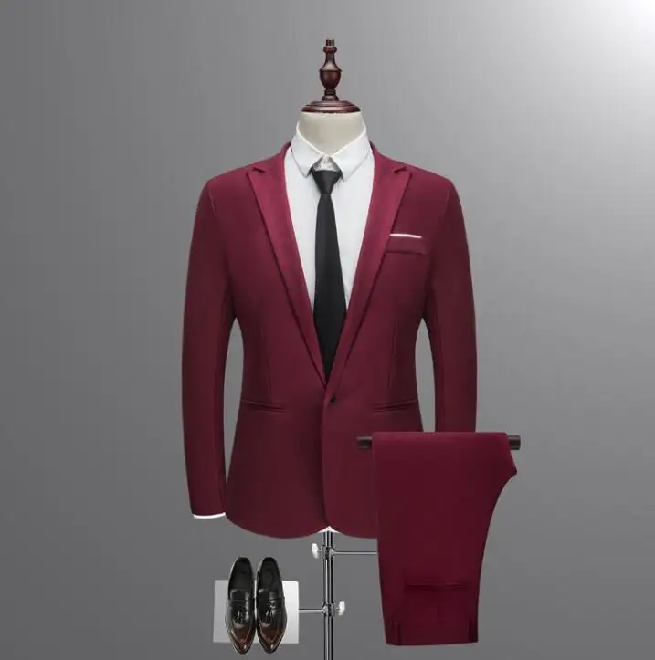 Zweiteiliger Business-Anzug für Herren Lässiger Business-Anzug Zweiteiliges Blazer-Set für schlanke Herren anzüge im koreanischen Stil