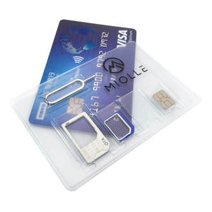 Phổ biến thường xuyên chủ thẻ, <span class=keywords><strong>Micro</strong></span> và Nano <span class=keywords><strong>Sim</strong></span> chủ thẻ với kim loại Pin L Pin in ấn PVC Hàn thời trang trong suốt HR - Product Image 1