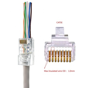 Ethernet 8P8C EZ Cat5e ตัวเชื่อมต่อเครือข่าย Cat5e ผ่านตัวเชื่อมต่อ - Product Image 3