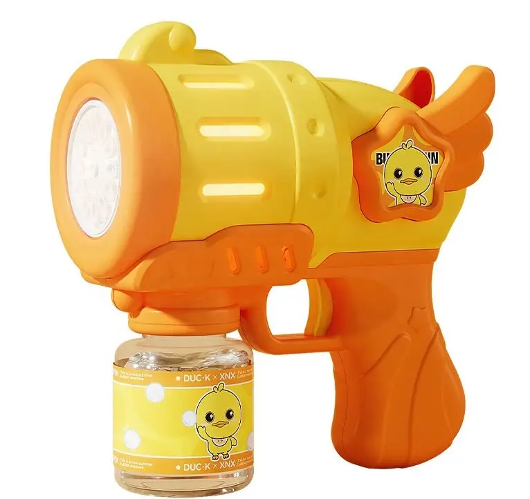 12穴かわいいアヒルの泡銃新しい夏の屋外のおもちゃ子供のための電気自動泡銃ピストル