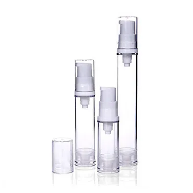 ราคาโรงงานขนาดเล็กเครื่องสําอางภาชนะสูญญากาศ 10ml 15ml PP รีฟิล 5ml ขวดปั๊มสุญญากาศสําหรับครีมบํารุงรอบดวงตา