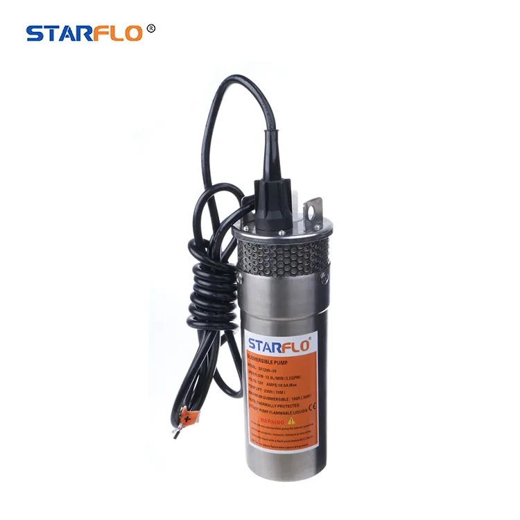 STARFLO SF1280-30 100M kopf lift 12V DC 24V DC solar powered tauch tiefen brunnen wasserpumpe für bewässerung