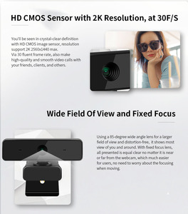 OEM ODM kamera Web 1080 Pc bilgisayar Webcam 1080 P 2K 4K Full Hd Web kameralar dahili mikrofon ile Laptop kamera - Product Image 4