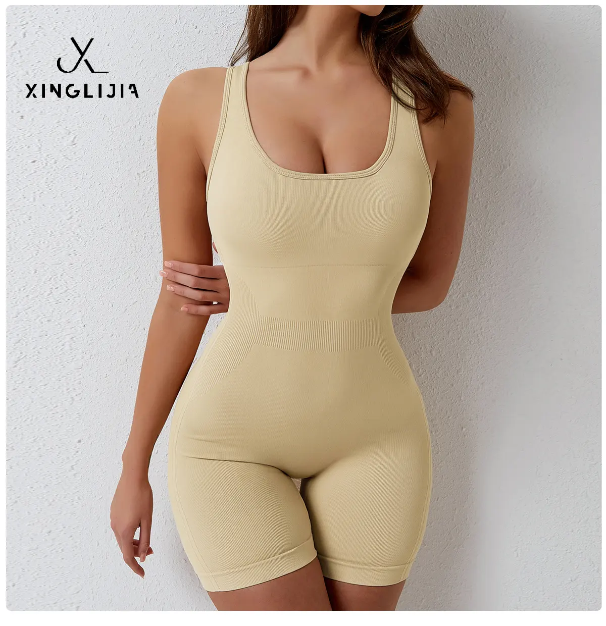 Ewing-ropa de Yoga de una pieza para mujer, traje ajustado de una pieza para resaltar la línea muscular de la espalda
