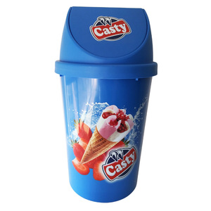 50 litre 13 galon çöp tenekesi plastik yuvarlak çöp kutusu çöp kutusu itme üst atık konteyner çöp kutusu - Product Image 5