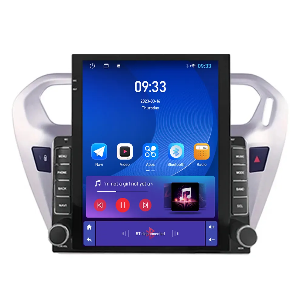 9.7 "Vertical Tesla Écran Style Android Autoradio pour Peugeot 301 Citroen Elysee 2014-2018 Multimédia Navigation GPS