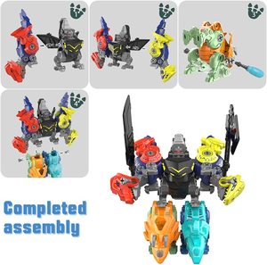 5-in-1 DIY Deformation Model Set Kids Educational Plastic Dinosaur Building <strong>Toys</strong> That <strong>Transform</strong> Into Robots - Product Image 5