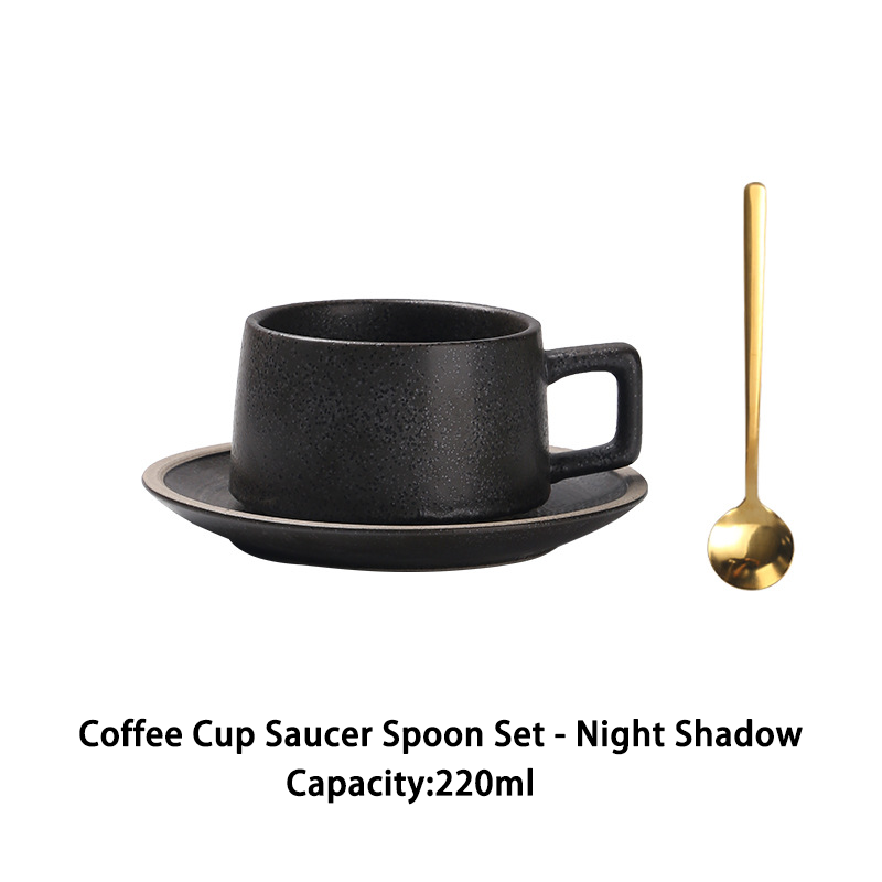 Coffee Cup Saucer Spoon Set - Night Shadow