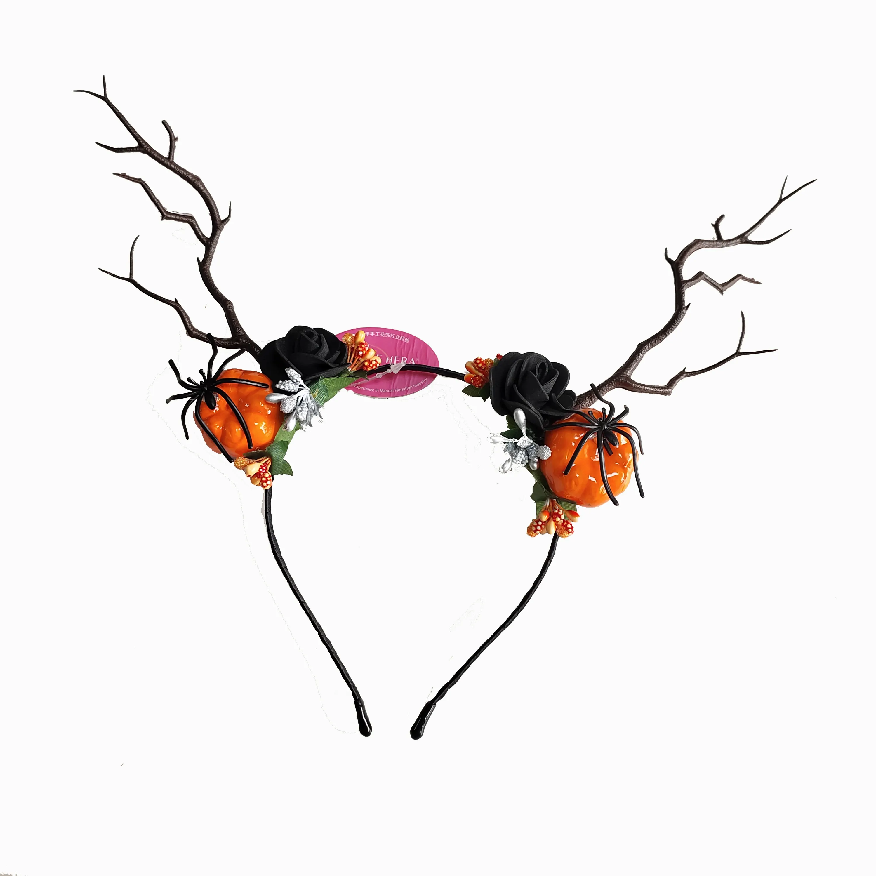 Fiesta calabaza fantasma cráneo floral diademas día muerto decoración del cabello banda para la cabeza de Halloween