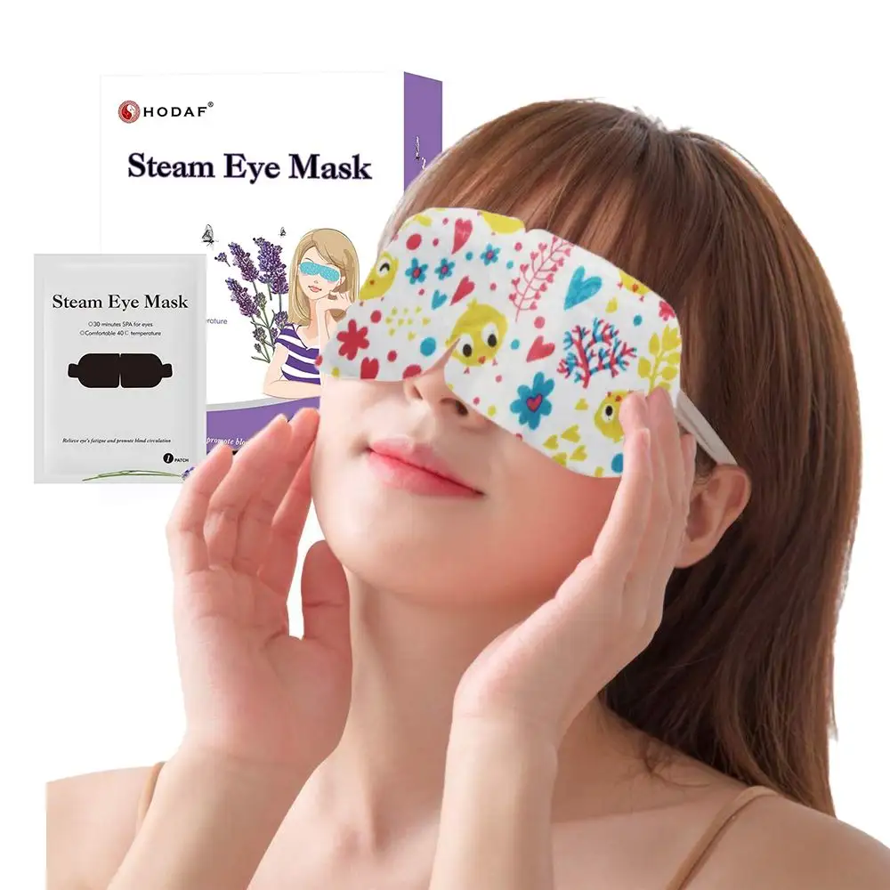 CE ISO monouso compressa calda autoriscaldante benda sull'occhio calda bambini bambini carino sonno vapore maschera per gli occhi maschera per gli studenti occhi asciutti