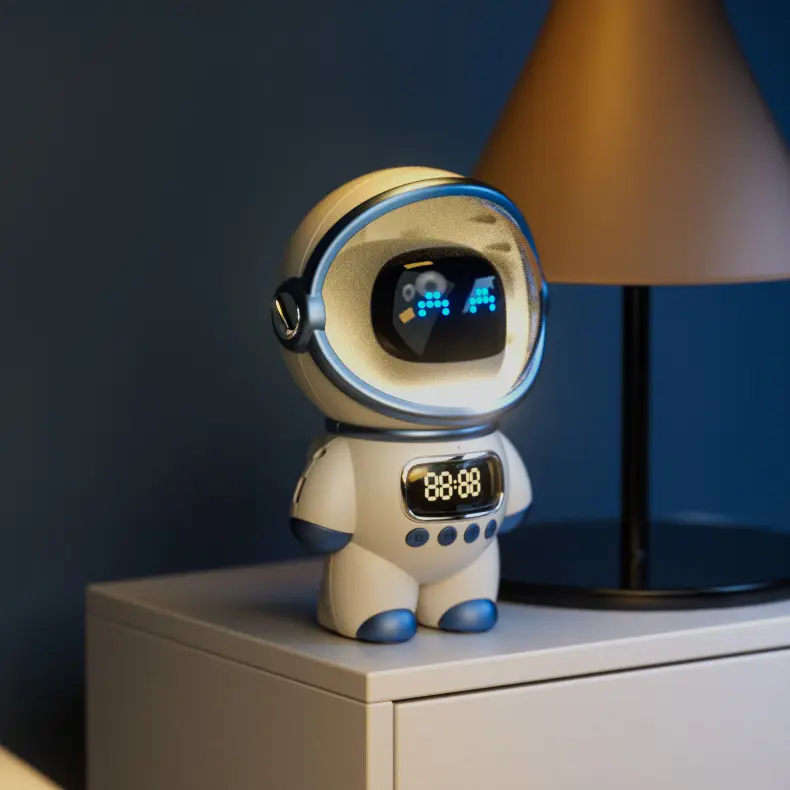 2023 Portable FM Radio Astronaut Smart BT Speaker Astronaut Design LED Night Light Music Speaker
