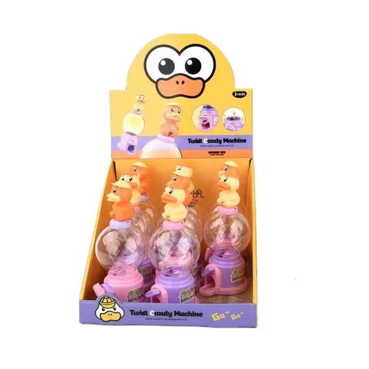 Neuheit Candy Bouncy Ball Niedliche Cartoon Kleine Ente Verkaufs automat Süßigkeiten und Spielzeug Verkaufs automaten Kunststoff maschine