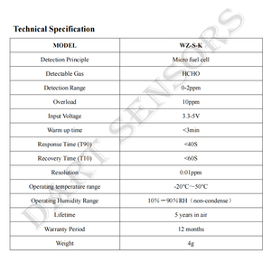 Dart <strong>Sensors</strong> WZ-S-K HCHO <strong>Module</strong> Smart Home HCHO <strong>Sensor</strong> - Product Image 4