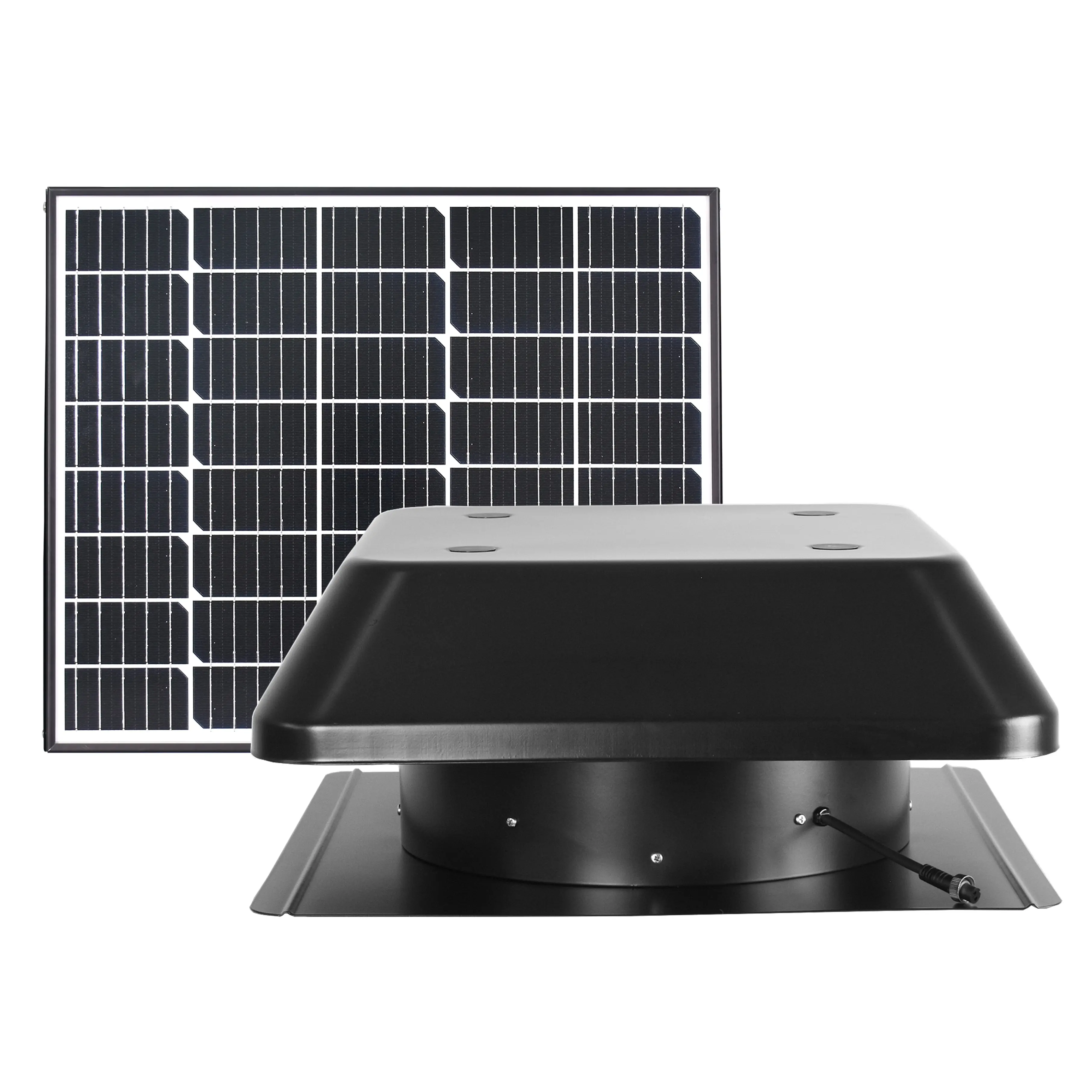 Новый энергетический солнечный кондиционер постоянного тока, вытяжка, бытовая вентиляция, вытяжной вентилятор, 14 дюймов, квадратная форма, мансардный вентилятор на крыше