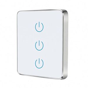 Interruptor táctil WiFi con marco de metal Zigbee inteligente de múltiples especificaciones, interruptor inalámbrico WiFi