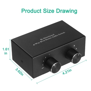 <strong>4</strong>-Way Stereo L/R Sound Channel Bi-Directional Audio Switcher 2 in <strong>4</strong> Out/<strong>4</strong> in 2 Out <strong>Splitter</strong> RCA Stereo <strong>Switch</strong> Selector for DVD