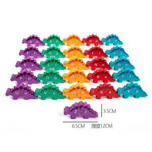 Diy Dinosaurs <strong>Patterns</strong> Jigsaw Puzzle Balance <strong>Building</strong> <strong>Block</strong> 26 Alphabet Matching Game Educational Toy - Product Image 2
