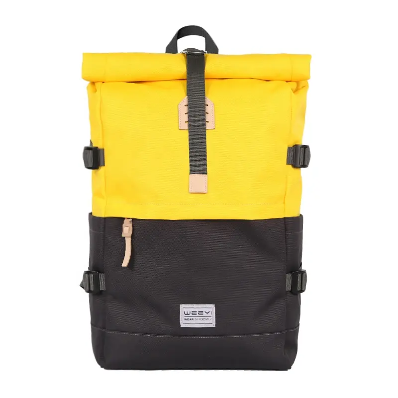 CHANGRONG özel % 100% geri dönüşümlü polyester su geçirmez rulo üst seyahat rahat sırt çantası sırt çantası