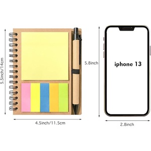 Bloc de notas adhesivas Eco Memo personalizado, Kraft pequeño cuaderno de papel, libretas en espiral, Mini blocs de notas para cuaderno con personalizado