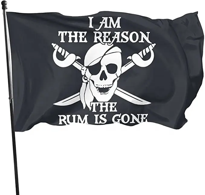 Bandeira de pirata engraçada, 3x5 pés de bandeira, quintal, exterior, decoração de casa, outono, bandeiras, feriados