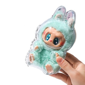 กล่องเก็บของเล่นแช่แข็งพลังงานขนาดใหญ่สำหรับป๊อปมาร์ท labubu เคสพีวีซีสำหรับที่นั่งมอนสเตอร์มาการอง V3กล่องปริศนา