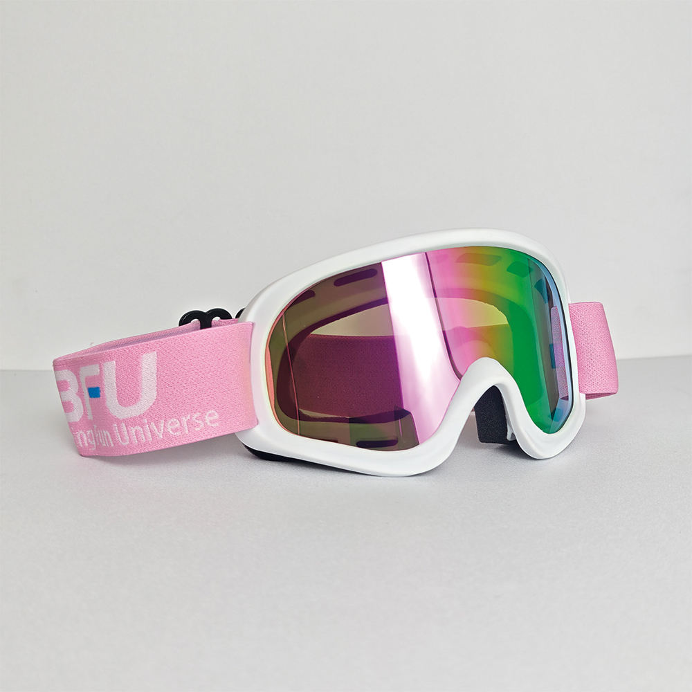 Lunettes roses à monture blanche