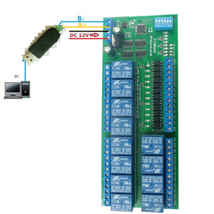 Módulo de relé UART RS485 de salida de entrada Digital de 12 canales Modbus RTU DIN35 C45 caja de riel para control de máquina de Motor LED PLC PTZ - Product Image 3