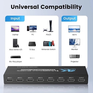 7 En 1 salida 7*1 HD video Switcher cambia automáticamente 4K60HZ HDCP Decode HDMI switch