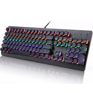 Teclado mecánico para juegos nostálgico de 104 teclas con teclas flotantes Teclado de estilo retro único - Product Image 1