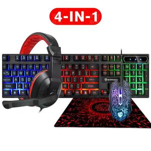 4 in 1 Portable Wired Gaming <strong>Keyboard</strong> and <strong>Mouse</strong> Mousepad Headphone 4 in 1 Combos LED Light Gaming Set for <strong>Computer</strong> - Product Image 4