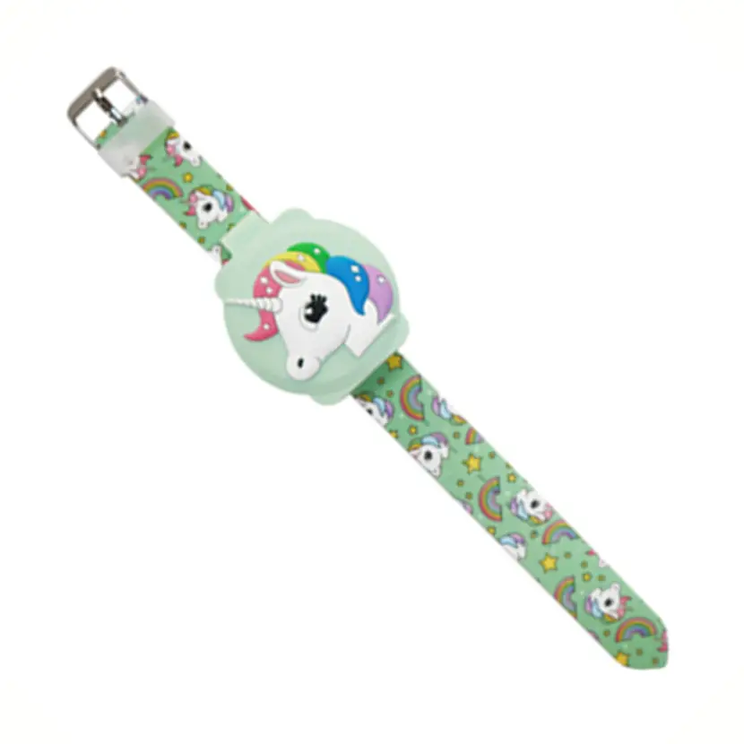 Relógio infantil de silicone com desenho agradável, barato por atacado, relógio com bandana de personagens de desenho animado