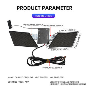 12V programmier bare DIY Auto LED Devil Eye Display Bildschirm Blinker Licht App Kontrollierte animierte Augen für Autos geführt - Product Image 6
