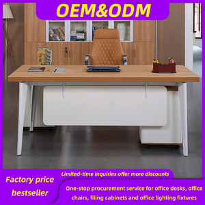 Bàn quản lý điều hành thương mại, bàn văn phòng tối giản bằng gỗ hình chữ I, Bàn Máy Tính đơn giản với Bộ ghế - Product Image 4