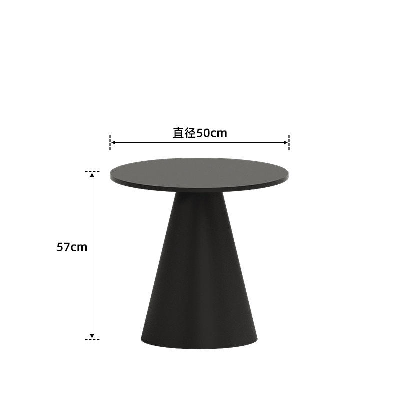 Table d'appoint en dalle noire pure : Diamètre 50 * Hauteur 57