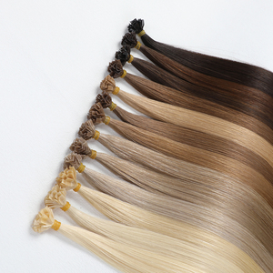 ケラチンヘアエクステンションKチップVチップリアルナチュラルヘアイタリアケラチングルマシンレミーヘア50個12-28インチ