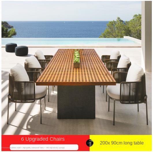 Table de 2 mètres de long 6 chaises (version deluxe)