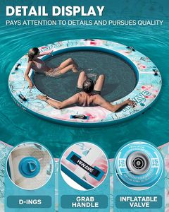 Pf 9 '* 9' * 6 'सर्कुलर हैश सेंटर फ्लोटिंग डॉक पानी के साथ inflatable watable watable watable watable watable famma - Product Image 4