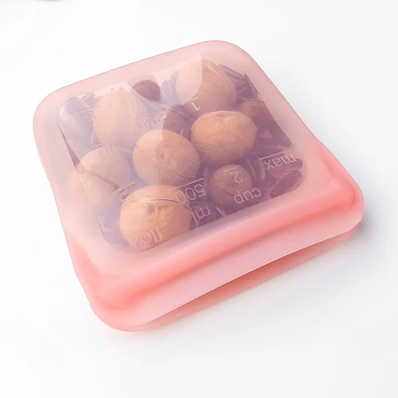 Özel kullanımlık silikon çanta Bpa ücretsiz toptan silikon çanta 100% için gıda sınıfı silikon saklama çantası ambalaj gıda