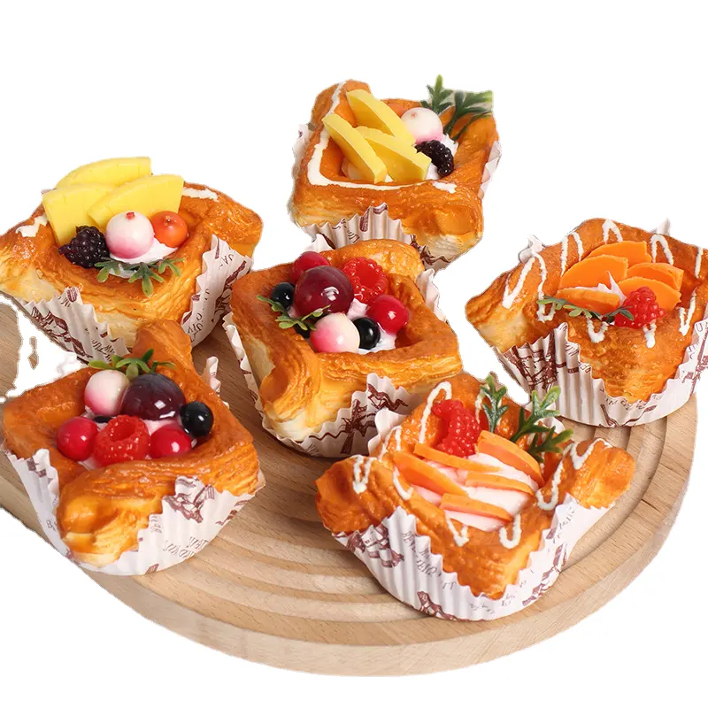 HY wangdun نماذج محاكاة للفاكهة والكعكات نموذج صغير مربع لطاولة كعكة الخبز والحلويات صور وصور مصغرة