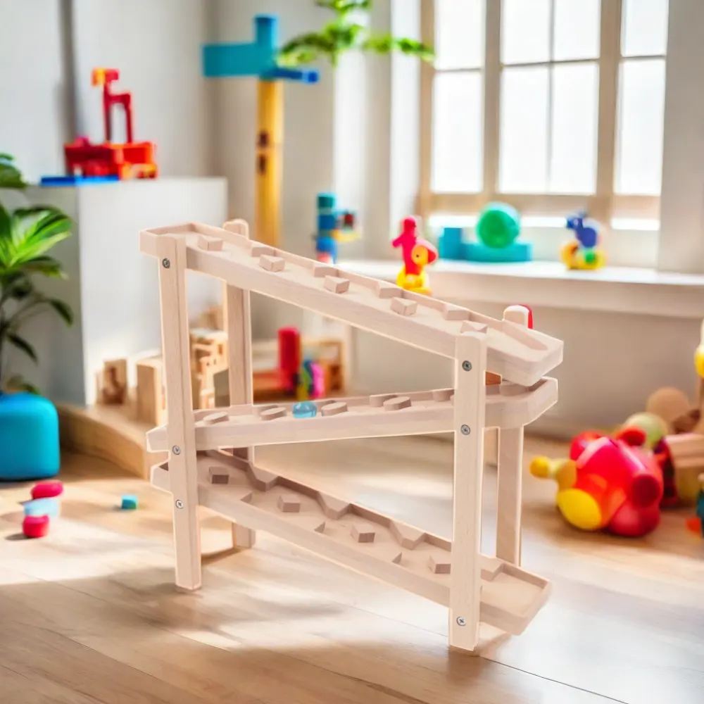 उच्च गुणवत्ता वाले विजुअल पर्स्यूट मार्बल रन सेट ट्रैक मार्बल रन लकड़ी के शैक्षिक खिलौने