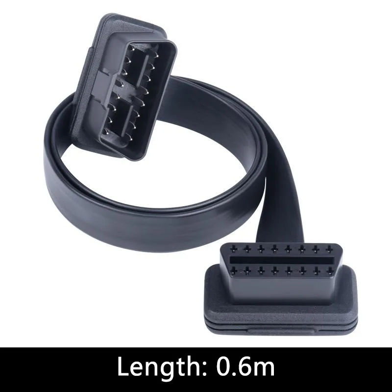 Automobile OBD2 male to female extended flat OBD cable 16 pin 16 core 3m 5m 10m