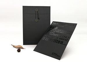 Customized High Quality Kraft Paper Packing Envelopes Documents Pouch Black <strong>Color</strong> With <strong>String</strong> - Product Image 2
