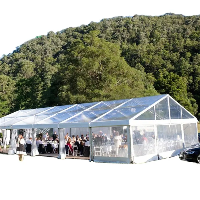 Tenda pesta luar ruangan dijual 10x30 acara pernikahan dengan dekorasi lapisan