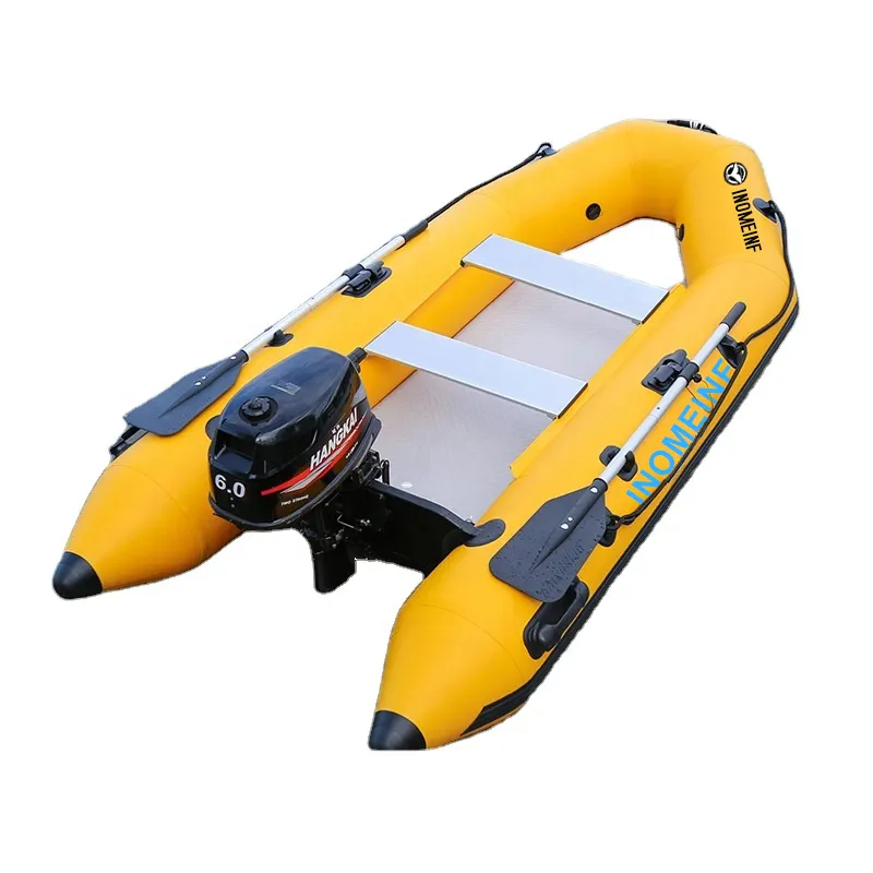 Bote inflable de remos de pvc con Motor fueraborda, diseño de moda, kayaks, tamaño 2m 3m 4m