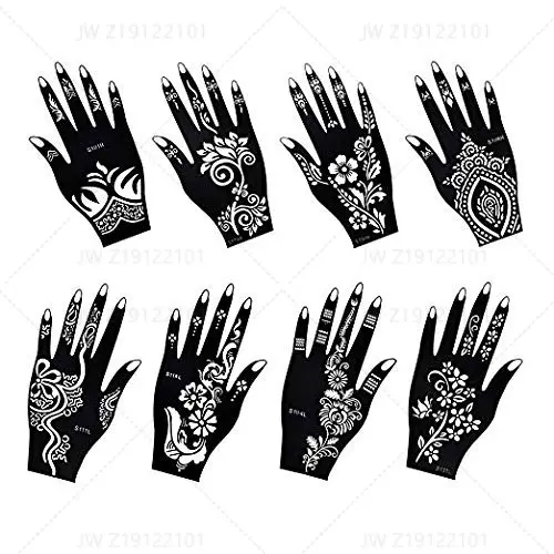 Stencil per tatuaggi all'hennè OEM per autoadesivo del tatuaggio delle mani del merletto del hennè nero di Body Art delle donne all'ingrosso e splendide