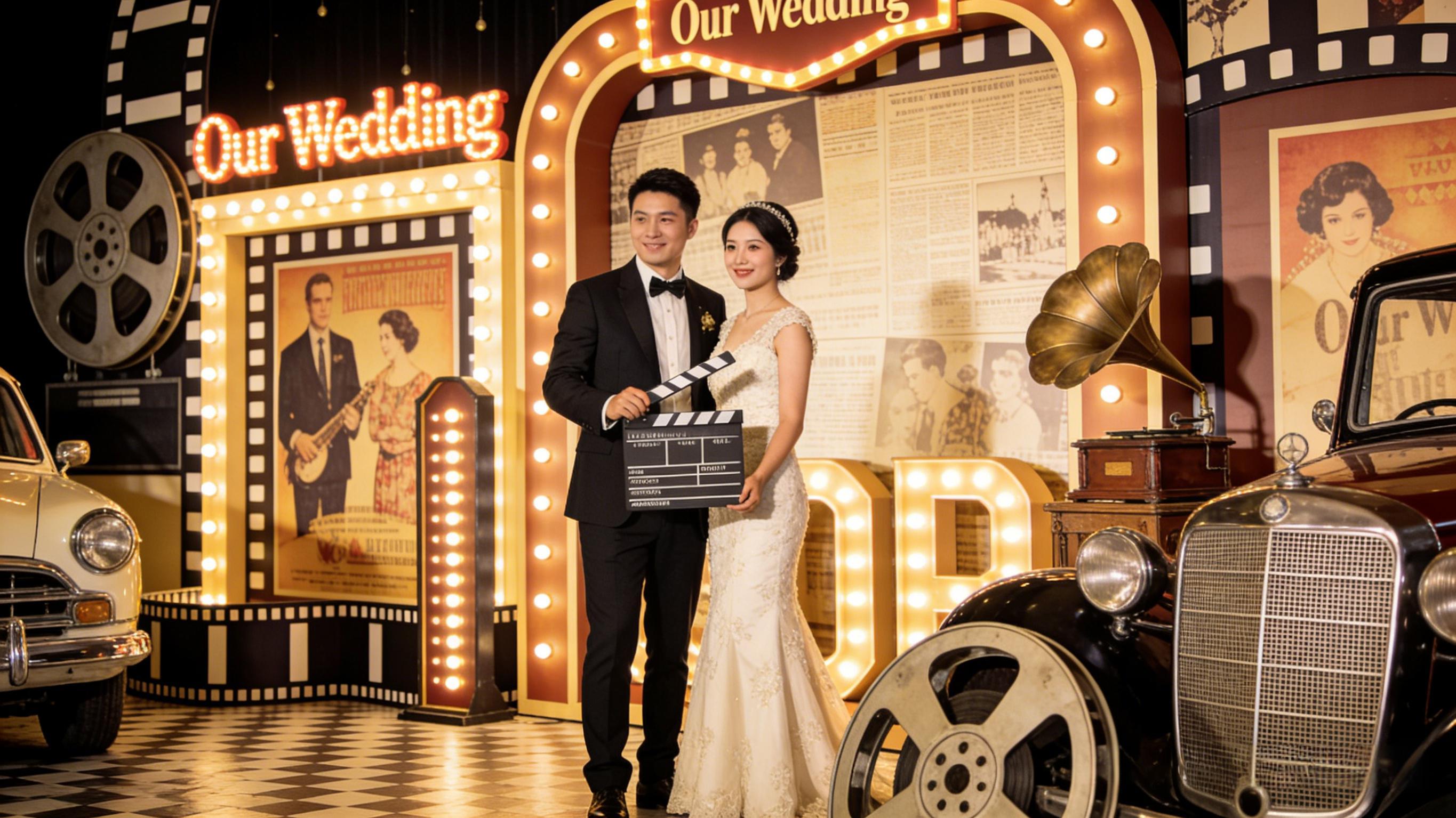 Matrimonio Vintage in Stile Khaki con Tema Film di Hollywood